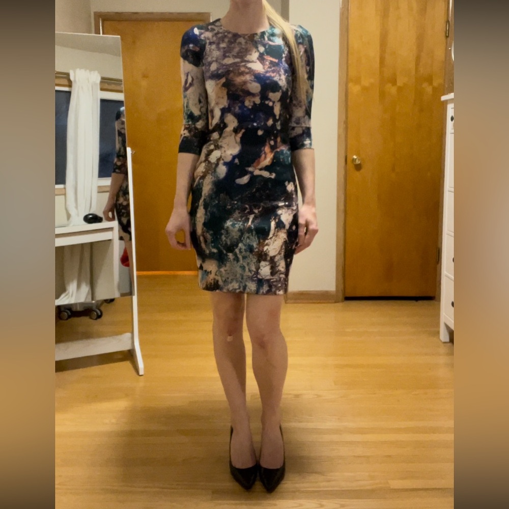 Marbled Scuba Bodycon Dress